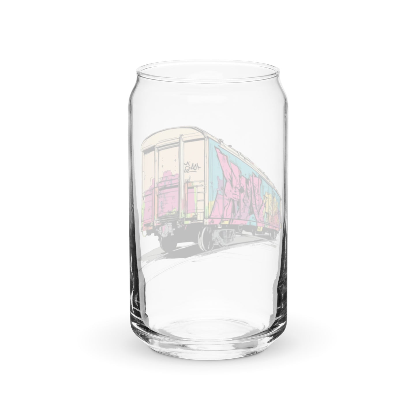 16 oz. Can-shaped Glass | Cotton Candy Graff Train | yeewfinder
