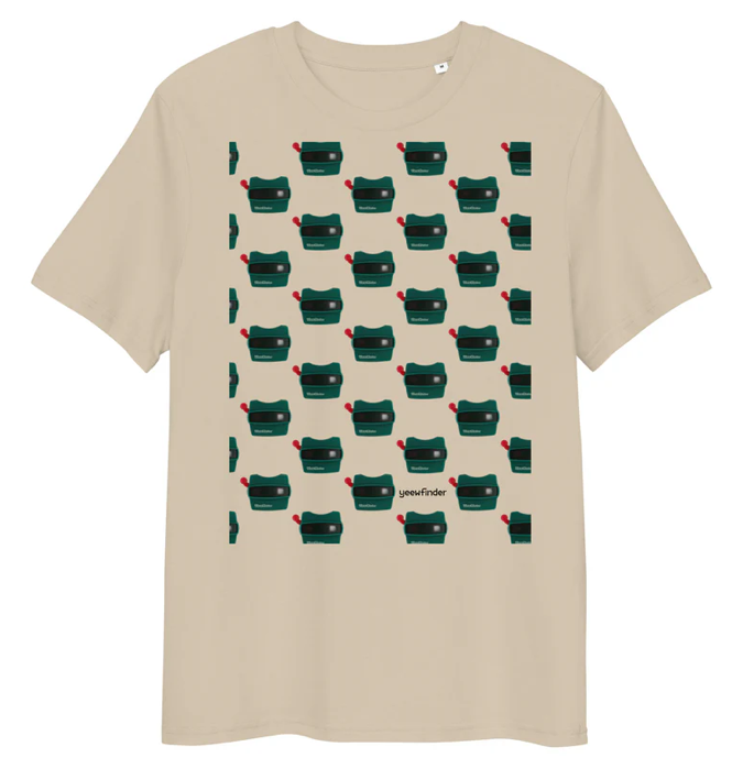 Men's t-shirt with large repetition viewmaster pattern on front