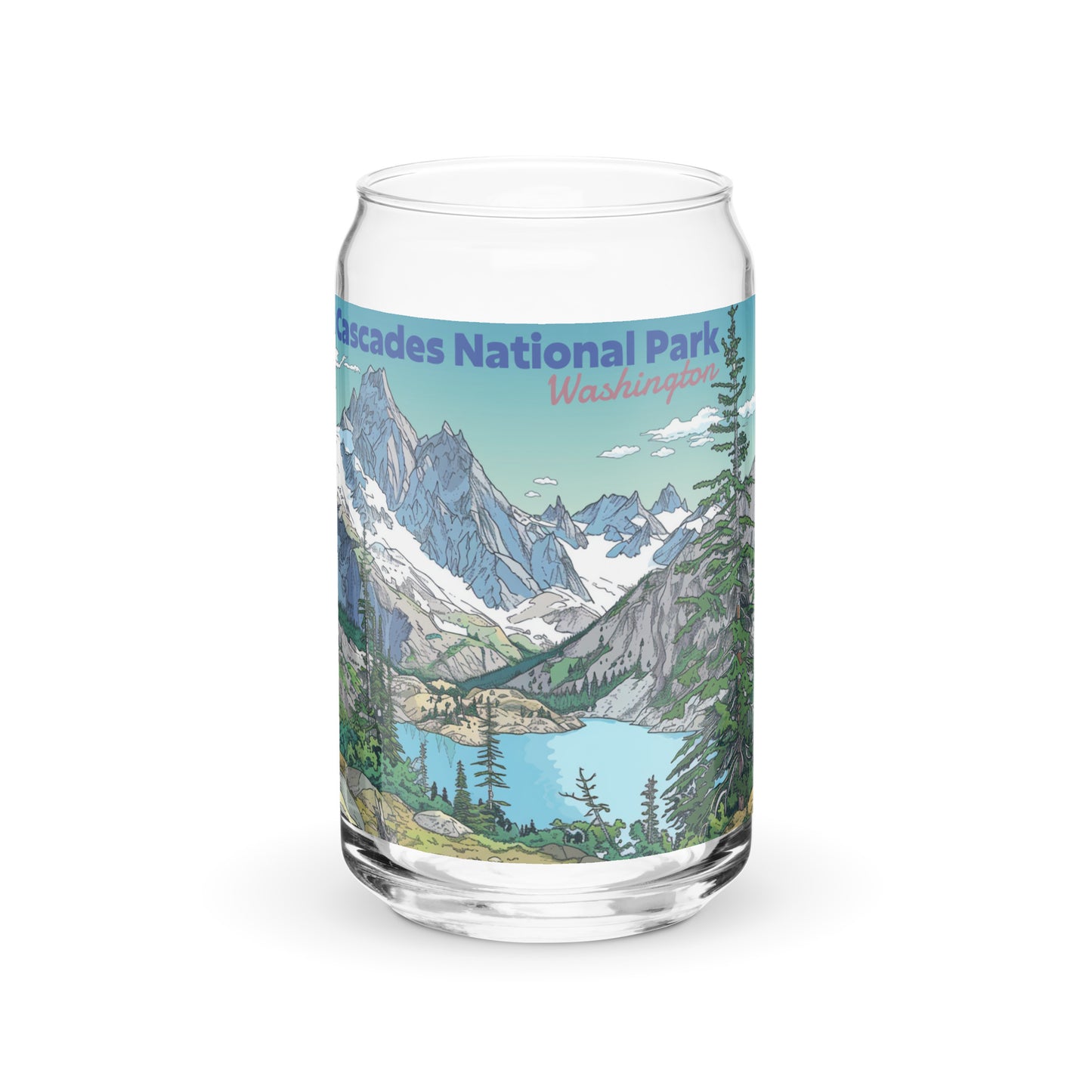 Cascades National Park | 16 oz. Can-Shaped  Beverage Glass | yeewfinder