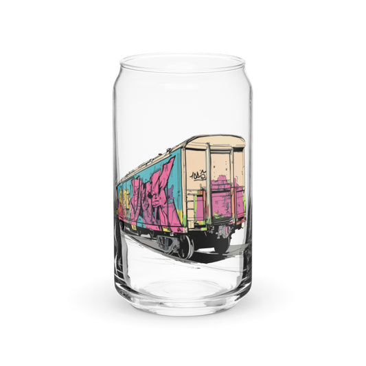 16 oz. Can-shaped Glass | Cotton Candy Graff Train | yeewfinder