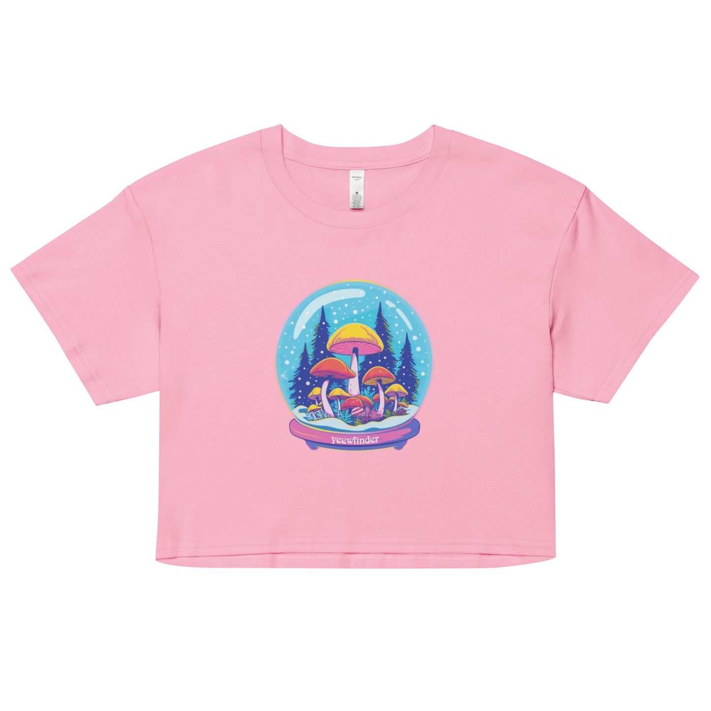 Magic Snow Globe | Women’s Cotton Crop Top Shirt | yeewfinder