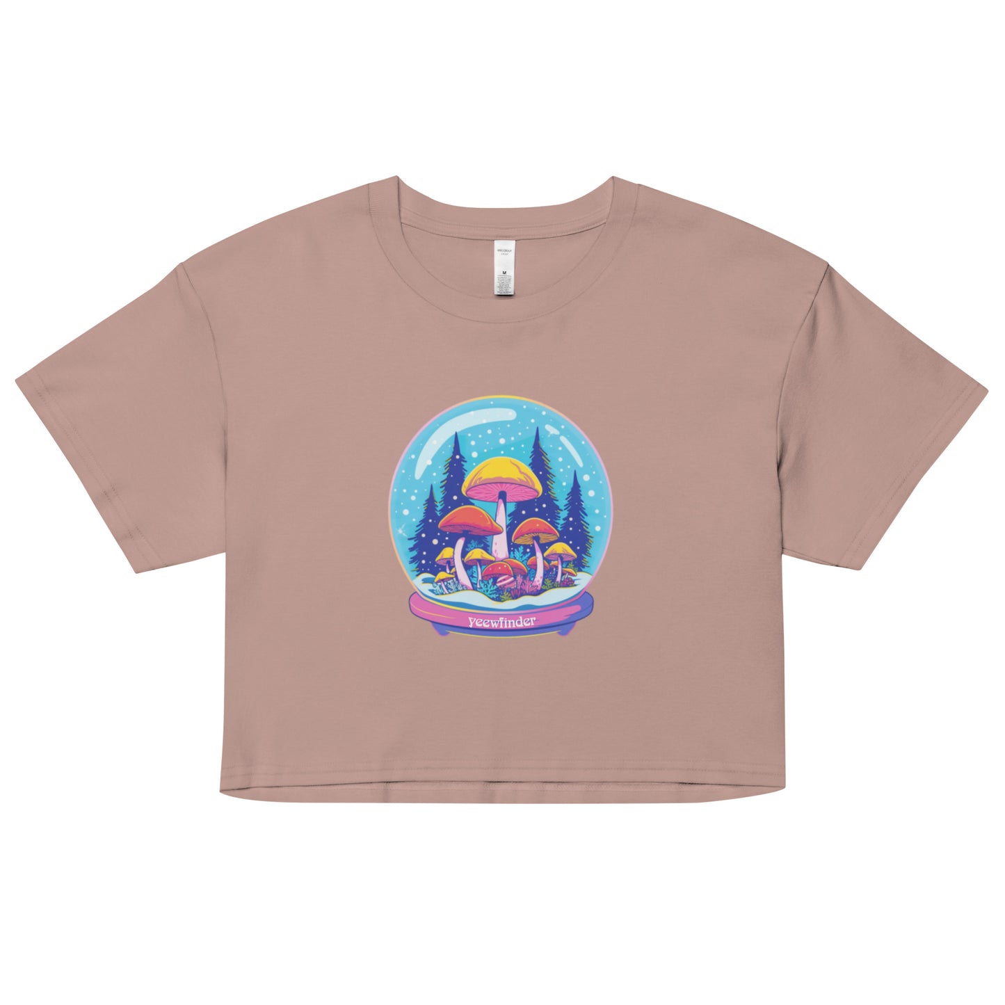 Magic Snow Globe | Women’s Cotton Crop Top Shirt | yeewfinder