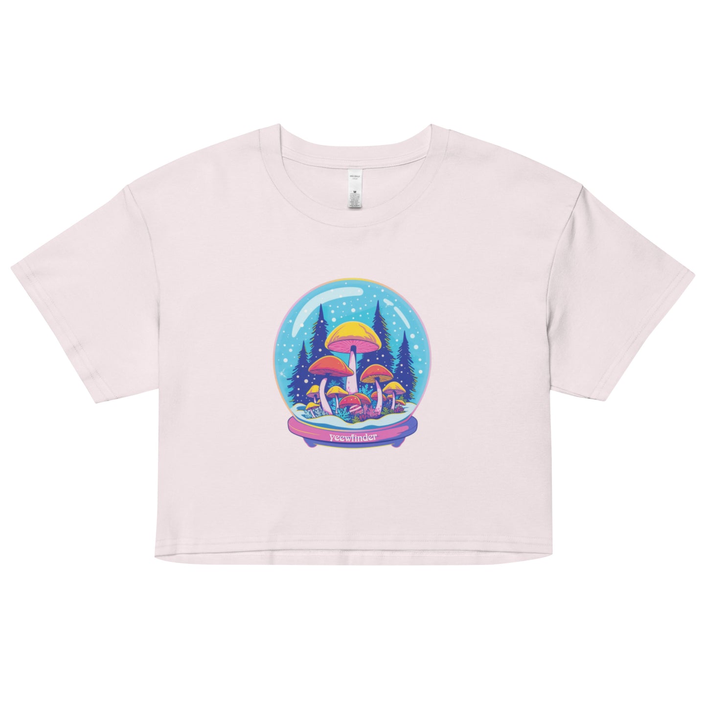 Magic Snow Globe | Women’s Cotton Crop Top Shirt | yeewfinder